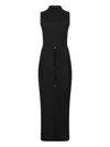 Calvin Klein Crinkle Jersey Ankle Dress Clothing In Black