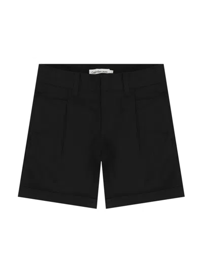 Calvin Klein Kids' Stretch Twill Chino Shorts In Beh Ck Black