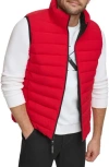 Calvin Klein Stretch Water Resistant Puffer Vest In Deep Red