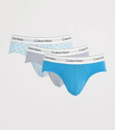 Calvin Klein Stretch-cotton Icon Hip Briefs In Blue