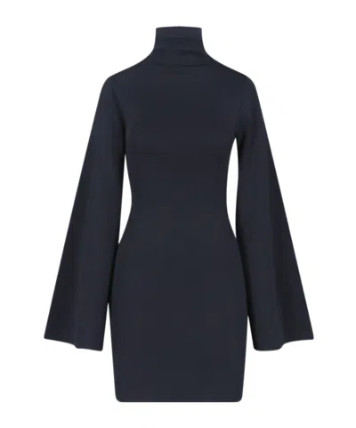 Calvin Klein Stretch-knit Mock-neck Mini Dress In Black