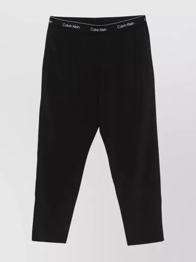 Calvin Klein Stretchy Turbo-dry Straight Leg Trousers In Black