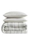 Calvin Klein Strie Stripe Comforter & Sham Set In Off White/slate Blue