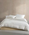 Calvin Klein Strie Stripe Duvet Cover Sets In Off White,slate Blue
