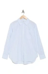 Calvin Klein Stripe Cotton Button-up Shirt In Blue