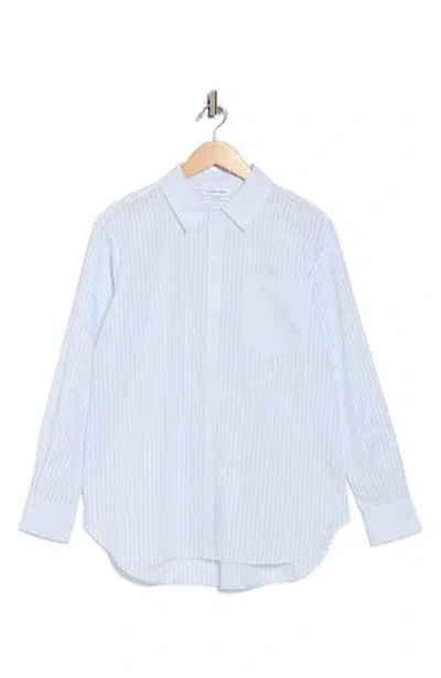 Calvin Klein Stripe Cotton Button-up Shirt In Multi