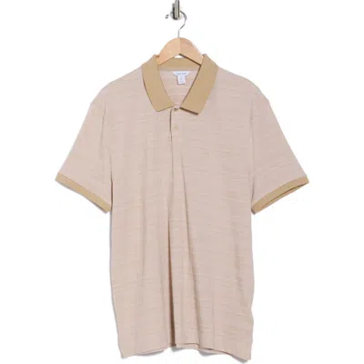 Calvin Klein Stripe Jacquard Knit Polo In Brown