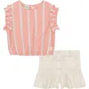 Calvin Klein Stripe Top & Shorts Set