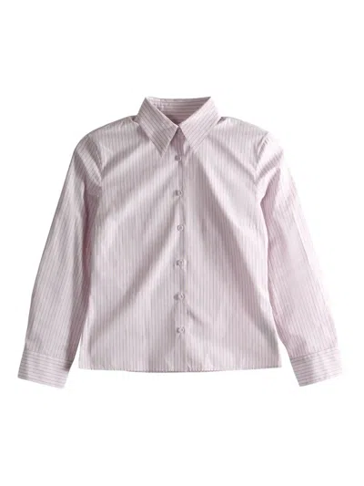 Calvin Klein Striped Buttoned Shirt In Pink