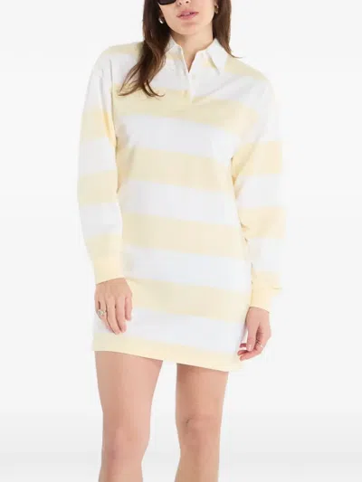 Calvin Klein Striped Long-sleeve Dress In White