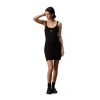 Calvin Klein Striped Short Dress In Black