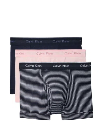 Calvin Klein Striped Waistband Briefs In Blue