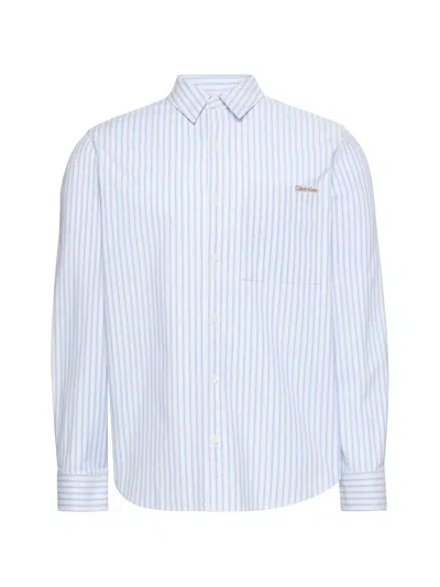 Calvin Klein Striped-pattern Button-down Shirt In Multi