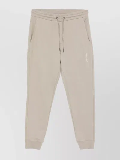 CALVIN KLEIN STRUCTURED EMBROIDERY SWEATPANTS ADJUSTABLE DRAWSTRING