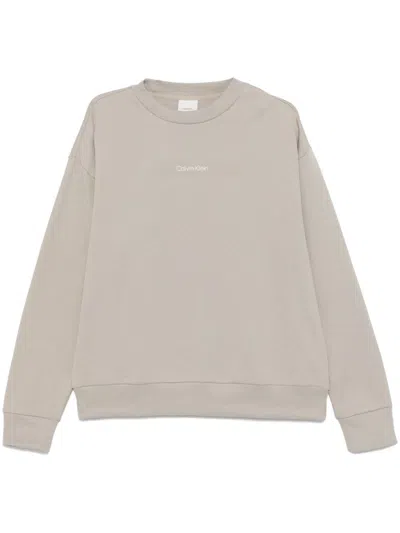 Calvin Klein Structured Sweatshirt In Brown