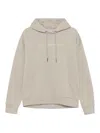 Calvin Klein Structured Embroidery Hoodie In Beige