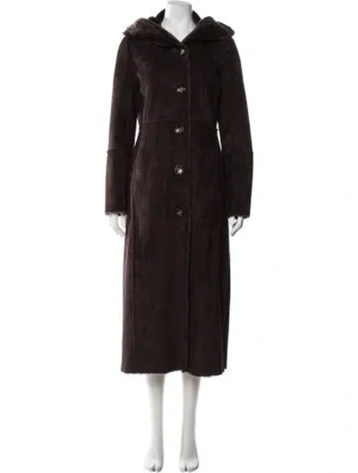 Pre-owned Calvin Klein Suede Coat In Brown