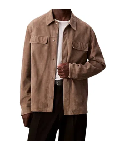 CALVIN KLEIN SUEDE SHIRT JACKET