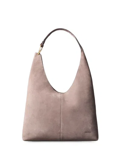 Calvin Klein Suede Shoulder Bag In Pink
