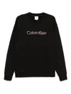 Calvin Klein Logo-embroidered Sweatshirt In Black