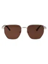 Calvin Klein Matte Silver Metal Sunglasses In Metallic