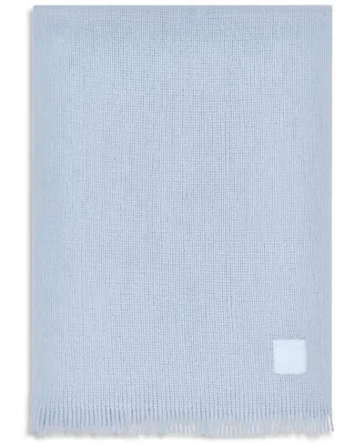 Calvin Klein Super Soft Fringe Detail Scarf In Blue
