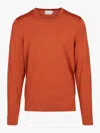Calvin Klein Superior Wool Crew Sweater In Arancione
