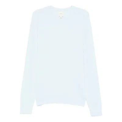 Calvin Klein Crew-neck Textured Sweater In Blue