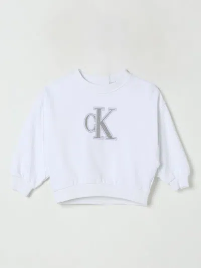 Calvin Klein Kids' Felpa A Girocollo Con Monogramma Ck
