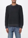 Calvin Klein Textured Knit Long Sleeve Crew Neck Sweater In Black