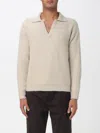 Calvin Klein Sweater With Johnny Collar In Alpaca Blend In Neutral