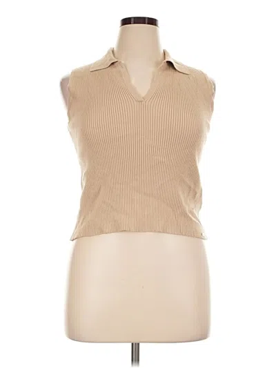 Pre-owned Calvin Klein Sweater Vest In Tan