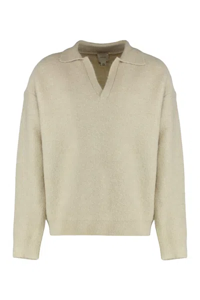 CALVIN KLEIN SWEATER WITH JOHNNY COLLAR IN ALPACA BLEND