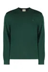 Calvin Klein Sweater With Round Neck In Wool In Green