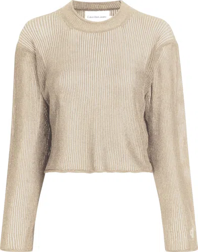 Calvin Klein Sweaters Beige In Beige Chiari