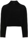 Calvin Klein Cropped Fleece Sweatshirt In Black