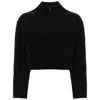 Calvin Klein Cropped Fleece Sweatshirt In Black