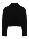 Calvin Klein Cropped Fleece Sweatshirt In Black