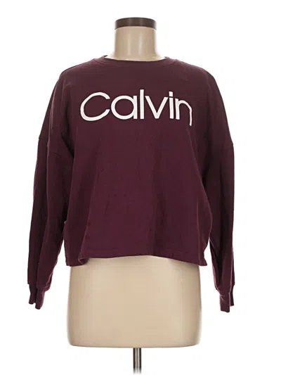 Pre-owned Calvin Klein Sweatshirt In Burgundy