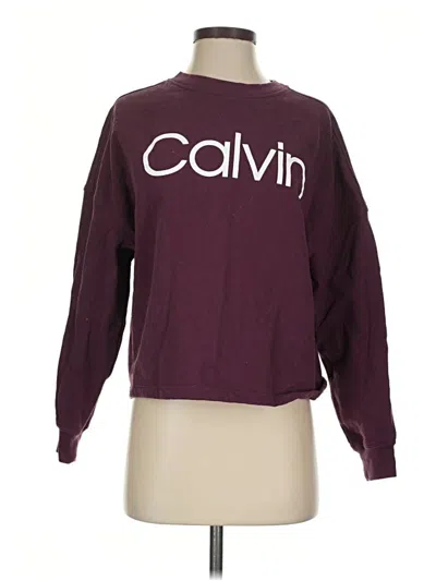 Pre-owned Calvin Klein Sweatshirt In Burgundy