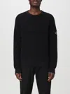 Calvin Klein Logo-patch Waffle-knit Jumper In Schwarz