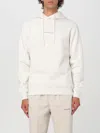 Calvin Klein Elegant White Hooded Sweatshirt With Logo Print In Weiss