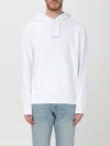 Calvin Klein Elegant White Hooded Sweatshirt With Logo Print In Weiss