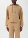 Calvin Klein Nano Logo Zipper Relaxed Hoodie Clothing In Braun
