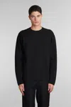 Calvin Klein Fine Knit Crew-neck Sweater In Black