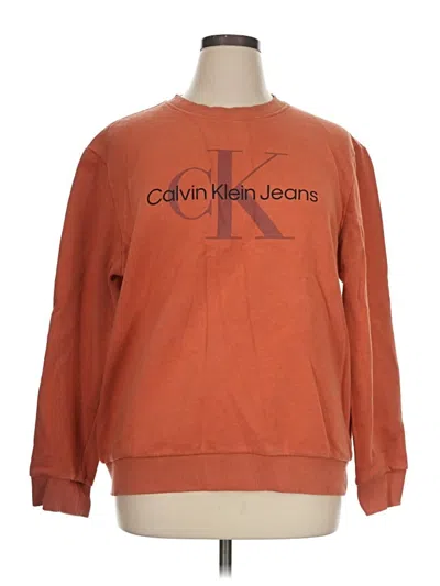 Pre-owned Calvin Klein Sweatshirt In Orange