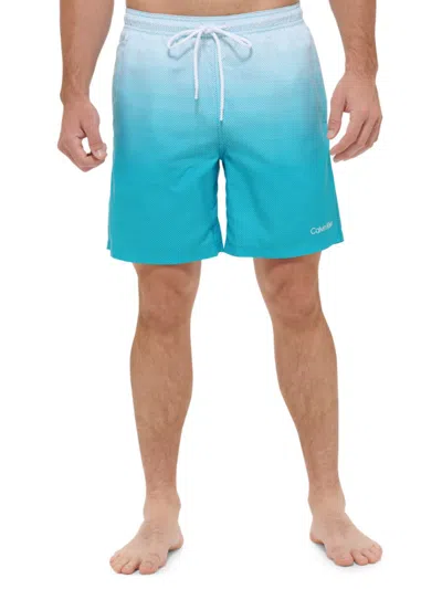 Calvin Klein Swim Men's Gradient Swim Trunks In Blue