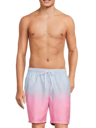 Calvin Klein Swim Men's Gradient Swim Trunks In Carmine Rose