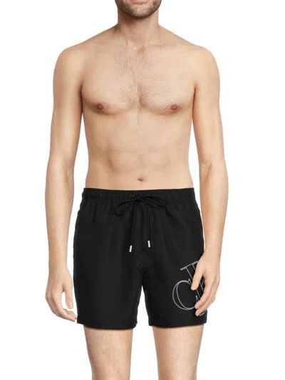 Calvin Klein Swim Men's Logo Drawstring Shorts In Black