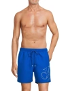 Calvin Klein Swim Men's Logo Drawstring Shorts In Blue